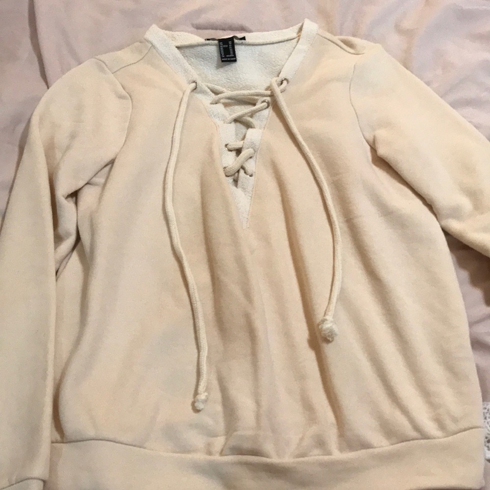 Lace up sweater